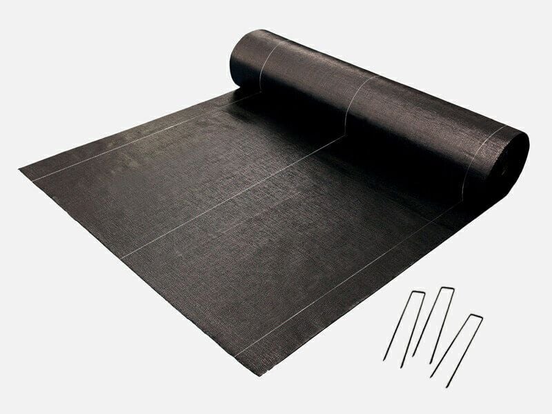 防草シート「おてがる草なしシート1m×100m」に固定ピンがついたセット品